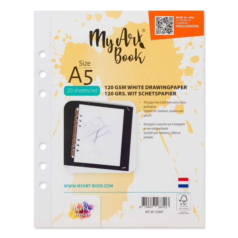 Een MyArt®Book schetspapier 120 grams wit papier A5 koop je bij Terpen Tijn